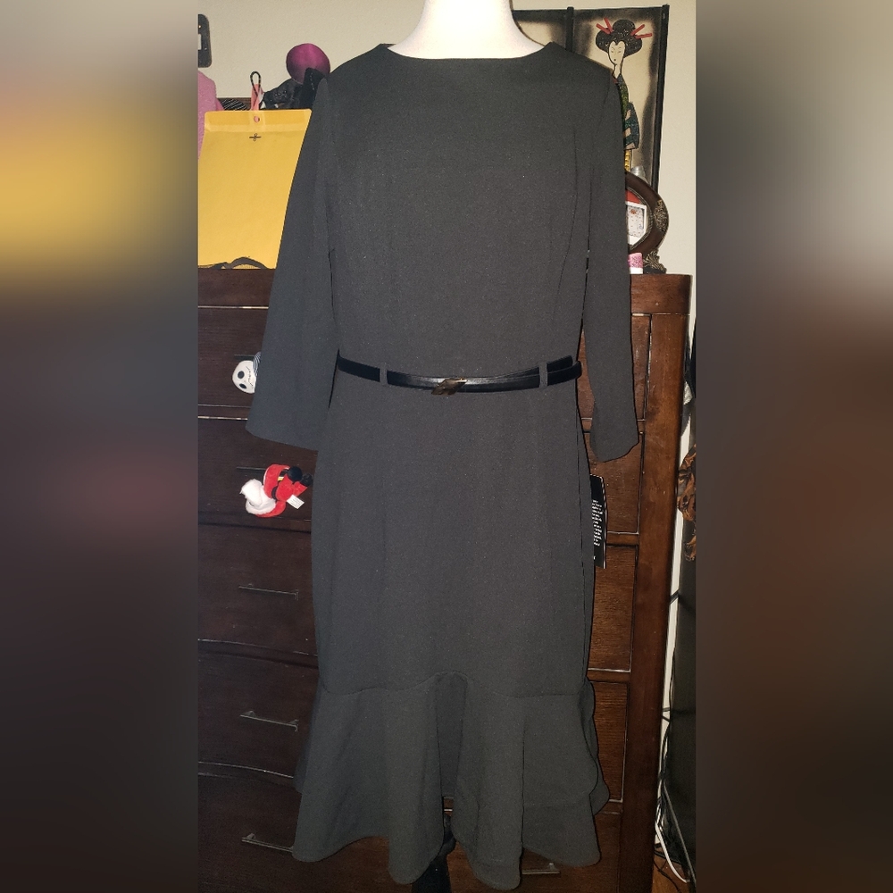 Black belted dress